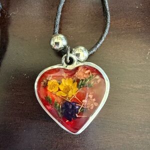 Heart-Shaped Floral Necklace 70’s style from Witch’s Estate Sale ⭐️Great Story⭐️